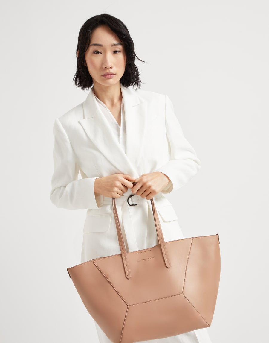 Сумка BC Duo из телячьей кожи Персиково-розовый Женщина - Brunello Cucinelli