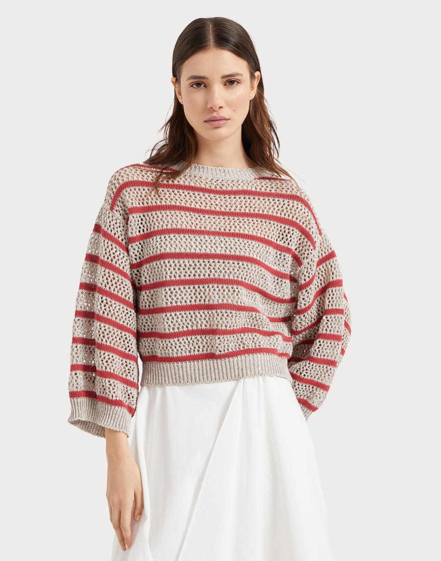 Maglia Dazzling Net Rosso Donna - Brunello Cucinelli