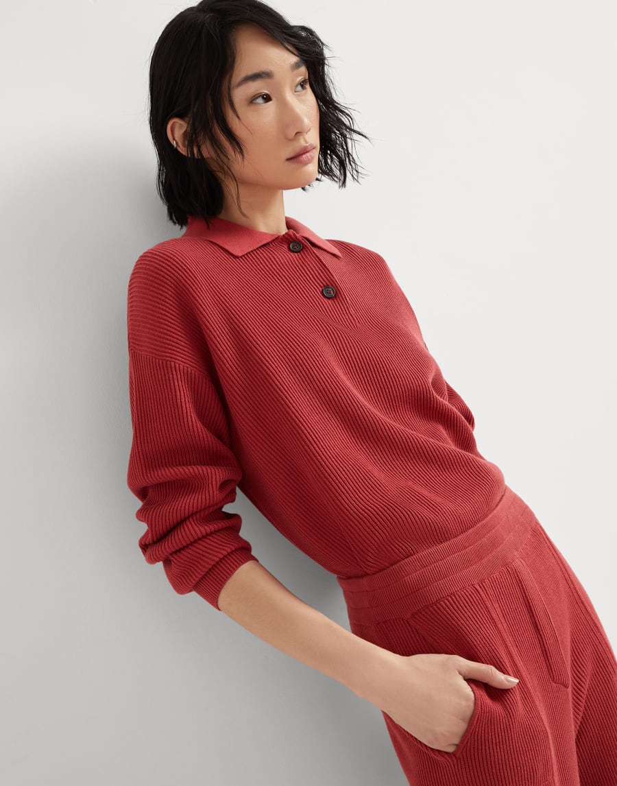Maglia stile polo Rosso Donna - Brunello Cucinelli