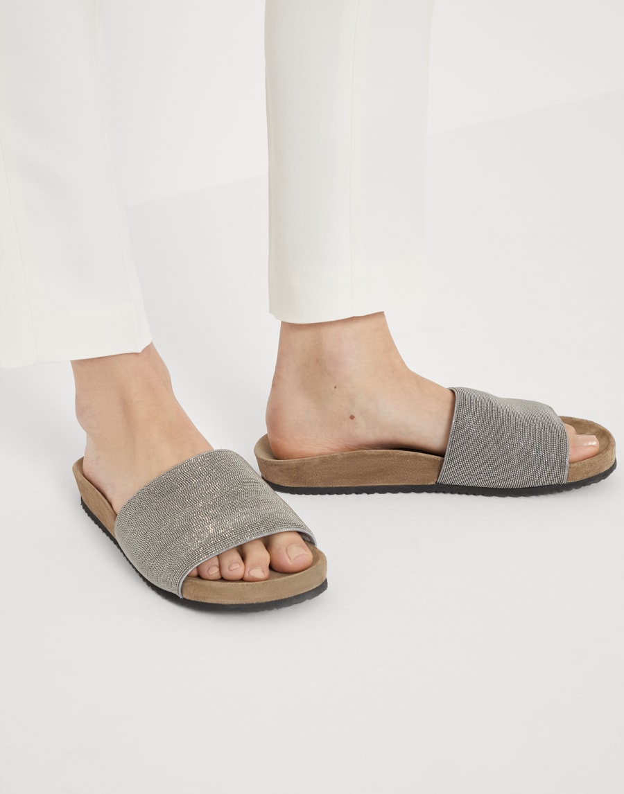 Suede slides Silver Woman - Brunello Cucinelli