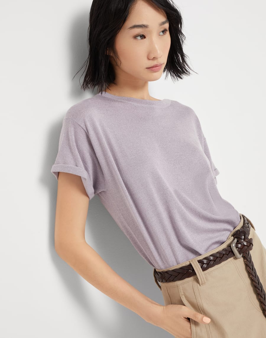 丝绒薄款针织衫 丁香紫 女款 - Brunello Cucinelli