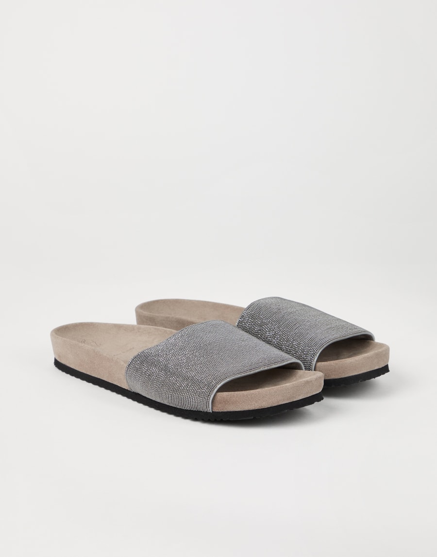 Suede slides Silver Woman - Brunello Cucinelli