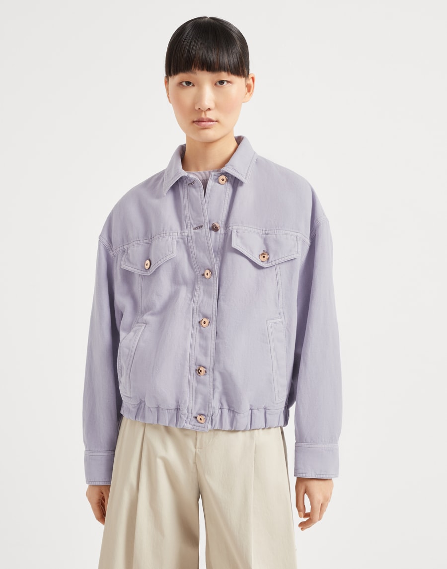 Jacket with monili Lilac Woman - Brunello Cucinelli