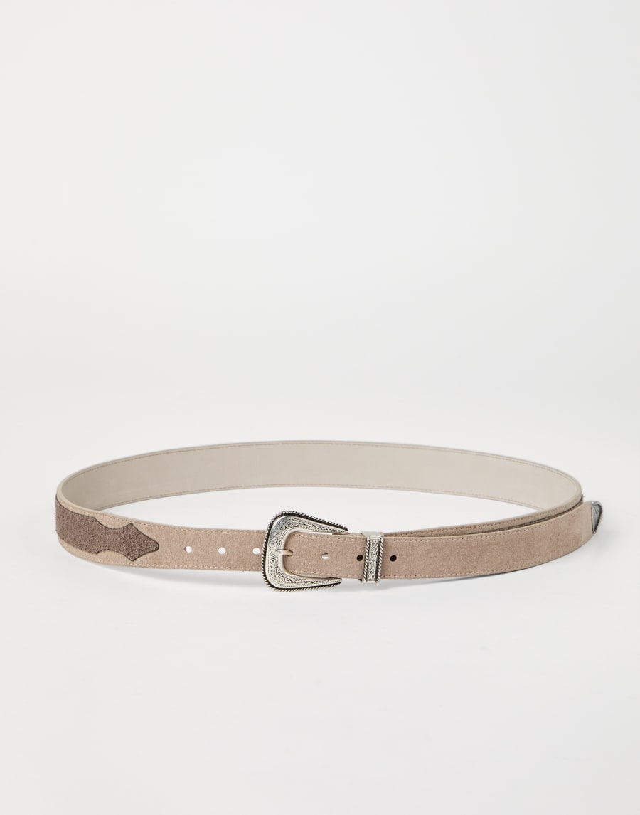 Reversed calfskin belt Taupe Man - Brunello Cucinelli