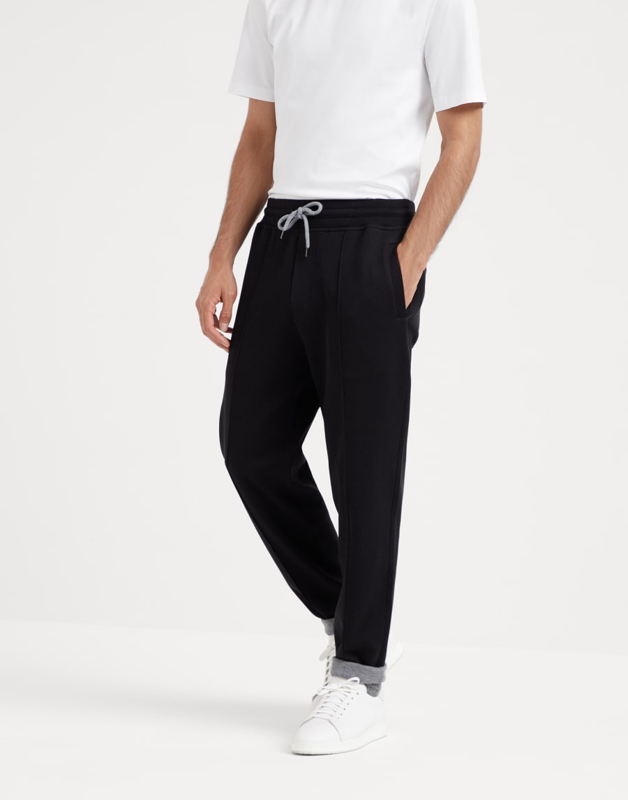 Trousers with crête Black Man - Brunello Cucinelli