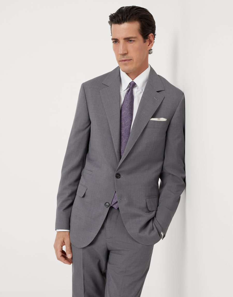Wool and silk blazer Grey Man - Brunello Cucinelli