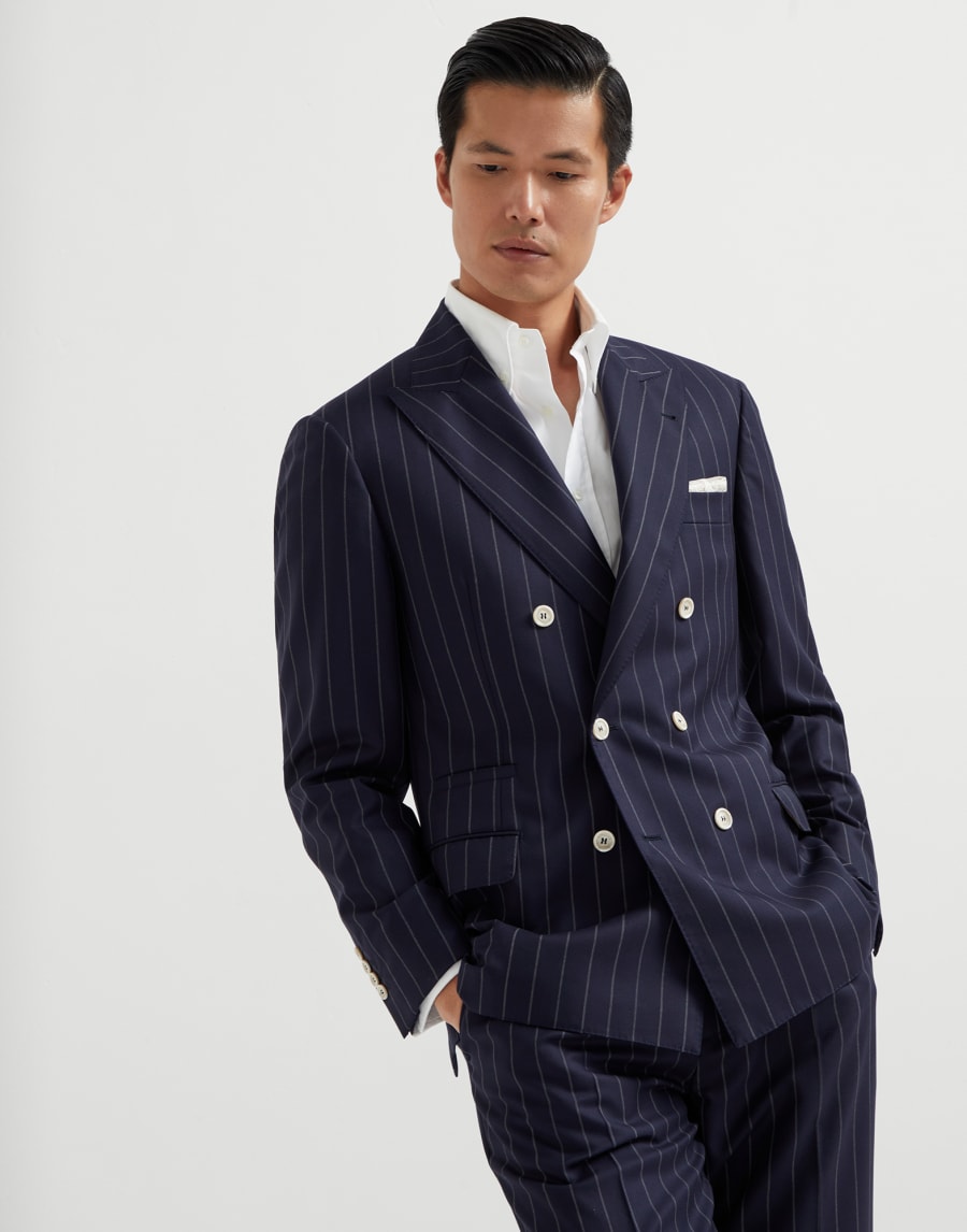One-and-a-half breasted blazer Blue Man - Brunello Cucinelli