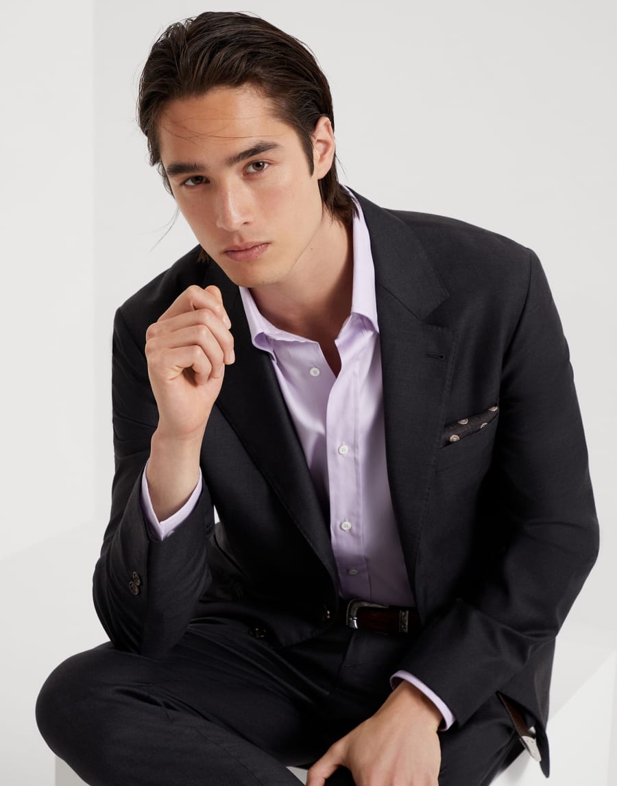 Twill blazer Anthracite Man - Brunello Cucinelli