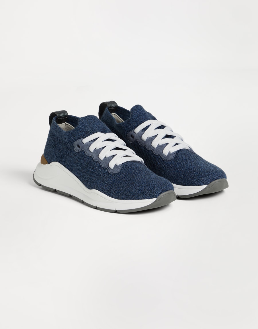 ニット ランニングシューズ ブルー ボーイズ - Brunello Cucinelli