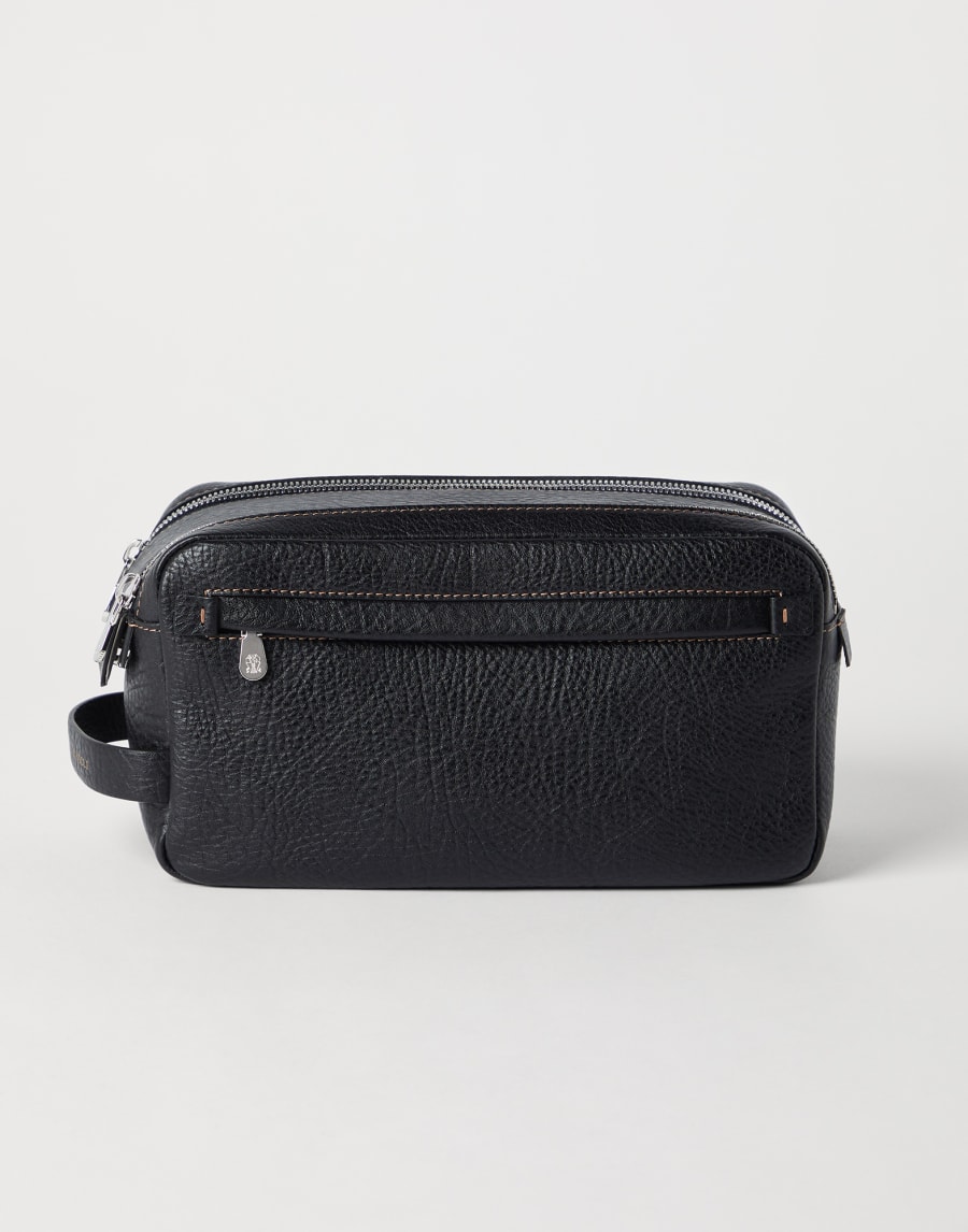 Beauty case with double zipper Black Man - Brunello Cucinelli