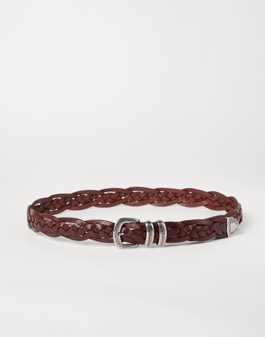 Belt with detailed buckle Tobacco Man - Brunello Cucinelli