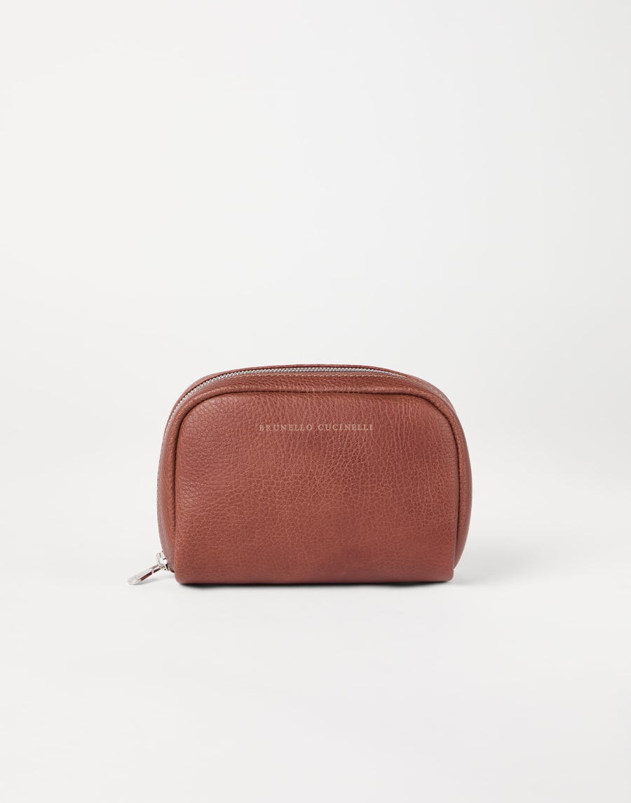 Calfskin beauty case Copper Man - Brunello Cucinelli