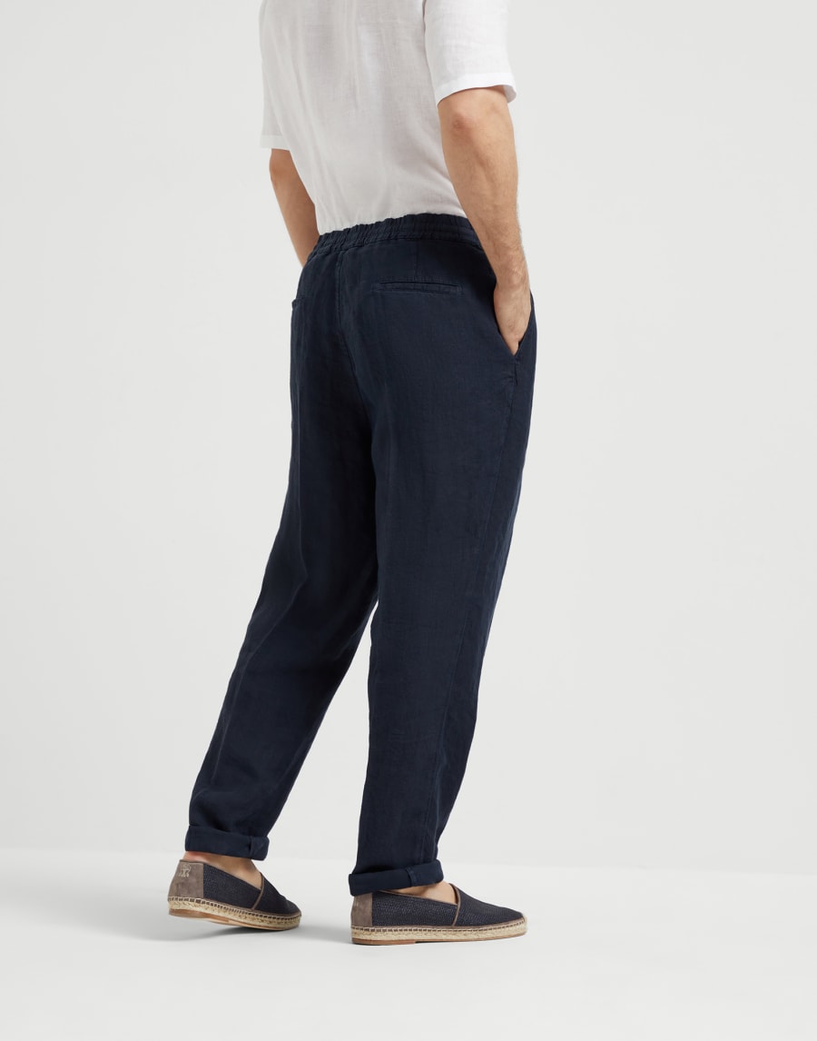 Pantalón con corte leisure y cordón Azul Aviación Hombre - Brunello Cucinelli