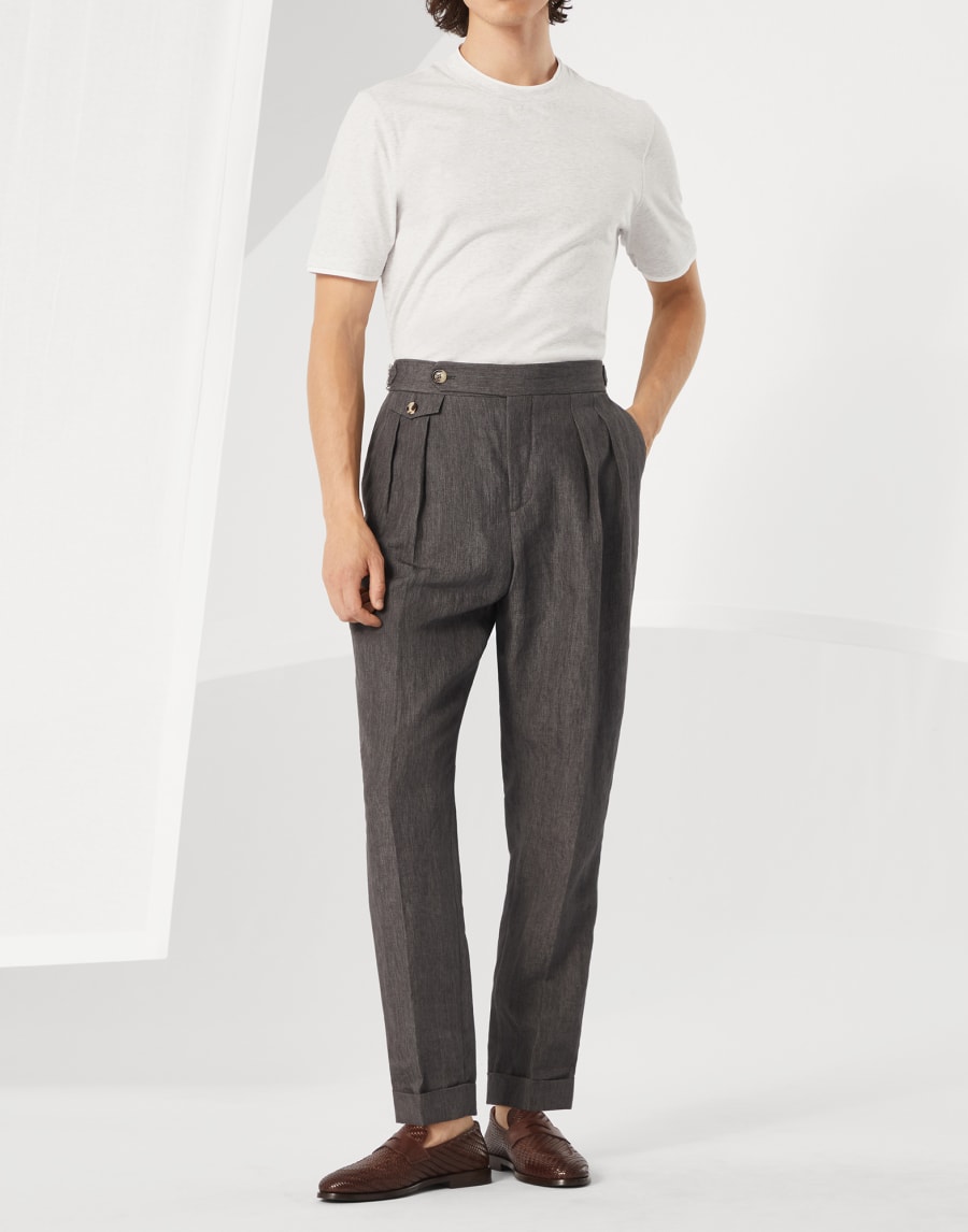 Tailor fit trousers Anthracite Man - Brunello Cucinelli