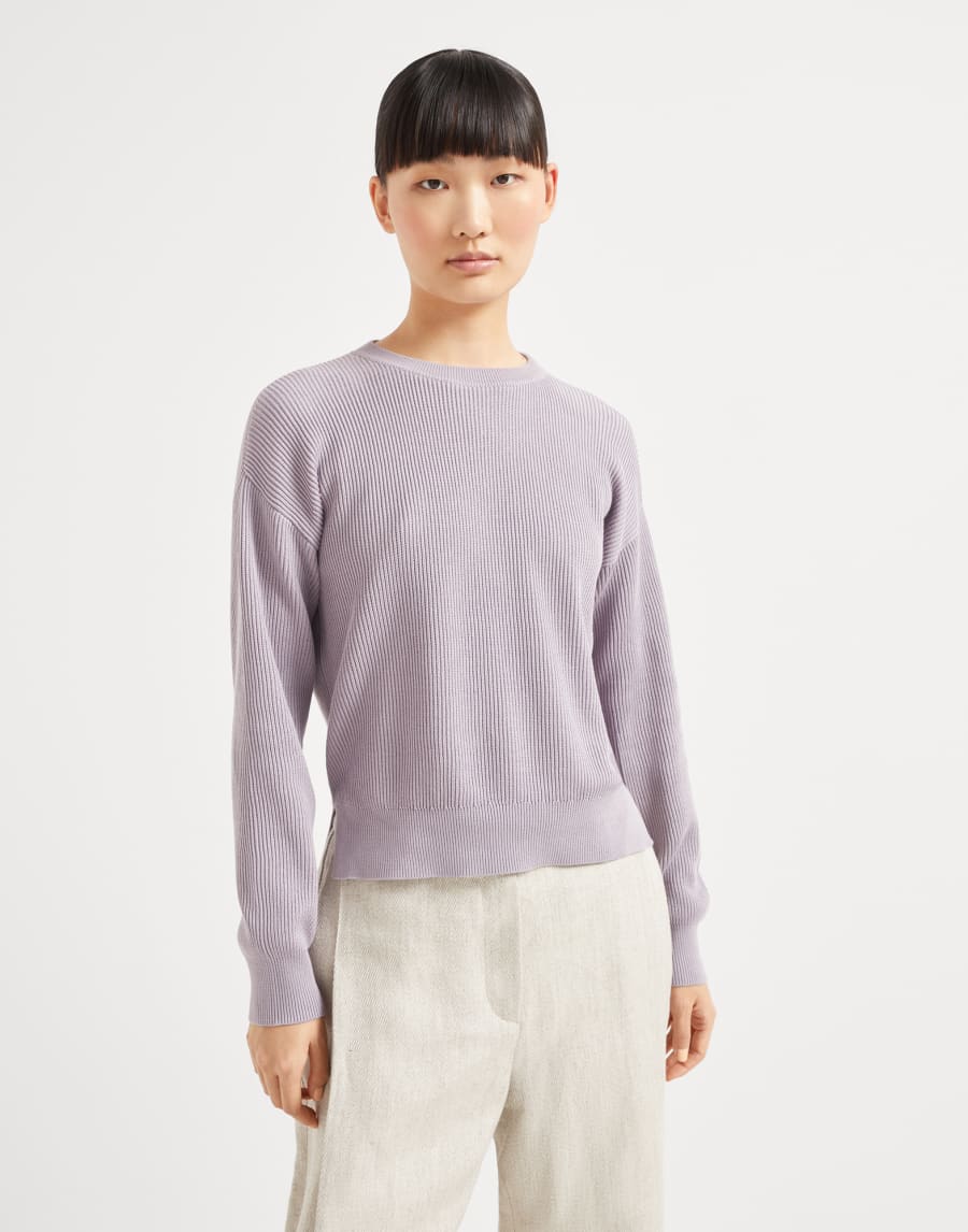 Maglia in cotone Lilla Donna - Brunello Cucinelli