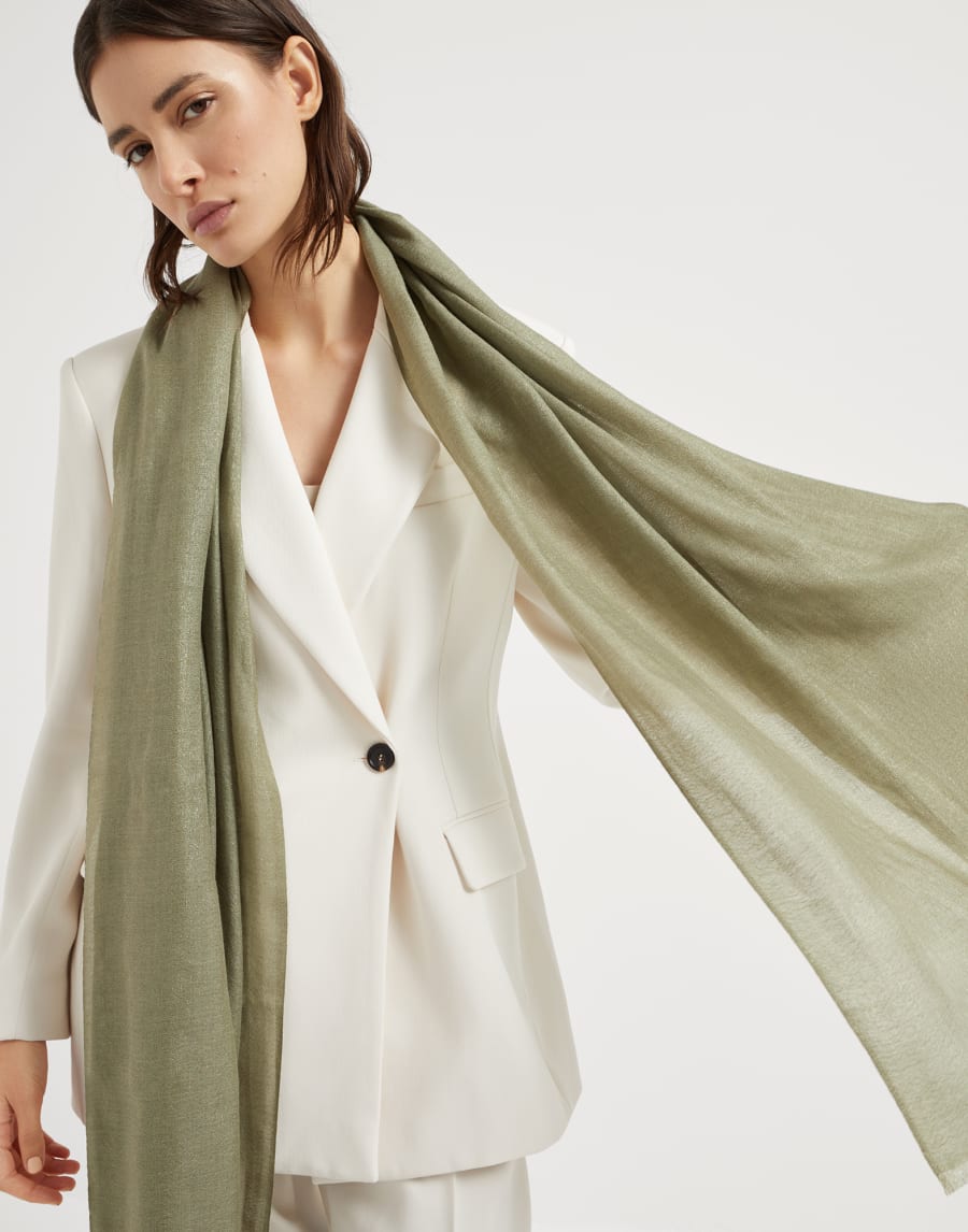Sparkling scarf Forest Green Woman - Brunello Cucinelli