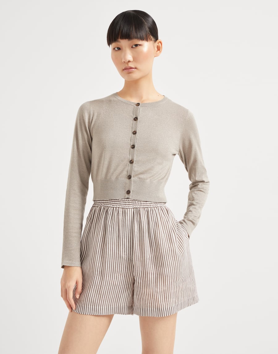 Lightweight cardigan Taupe Smoke Woman - Brunello Cucinelli