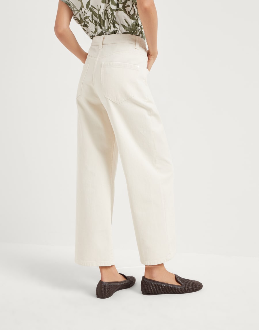 Pantalon Cropped Écru Femme - Brunello Cucinelli