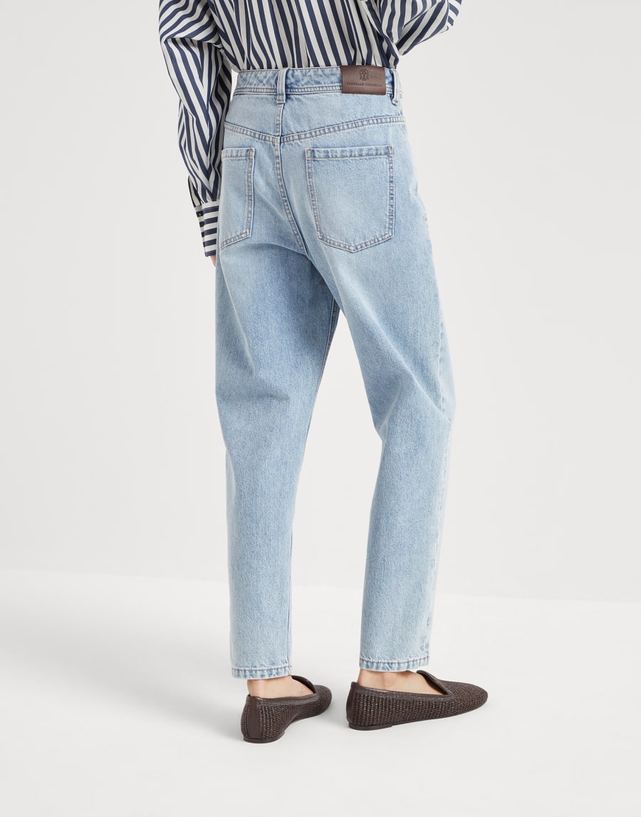 Брюки Baggy Tapered Светлый Деним Женщина - Brunello Cucinelli