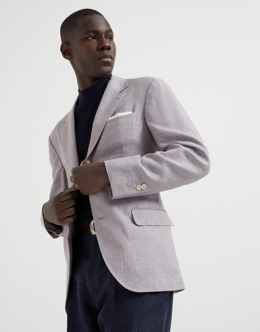 Prince of Wales deconstructed blazer Lavender Man - Brunello Cucinelli