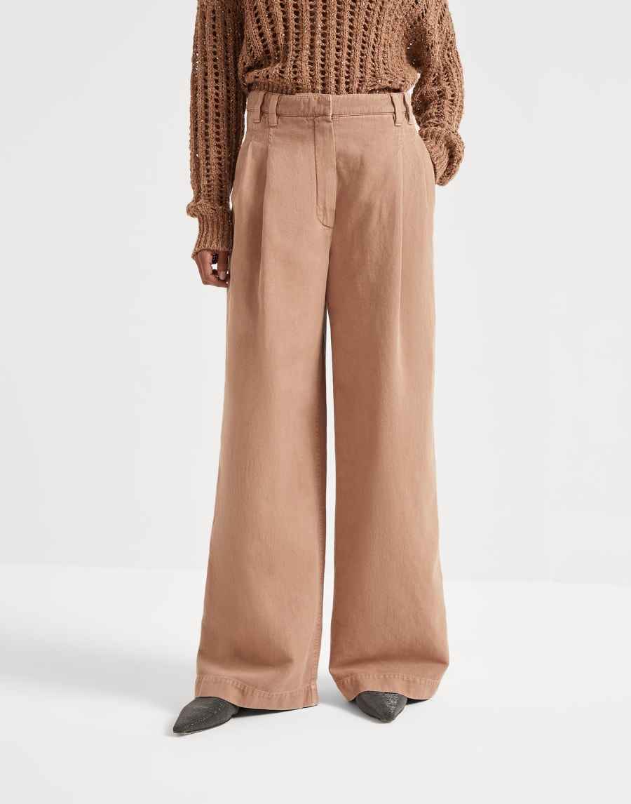 Брюки Wide Smart Темный Шоколад Женщина - Brunello Cucinelli