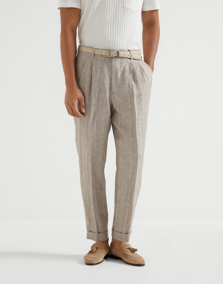 Wide chalk stripe trousers Yuta Man - Brunello Cucinelli