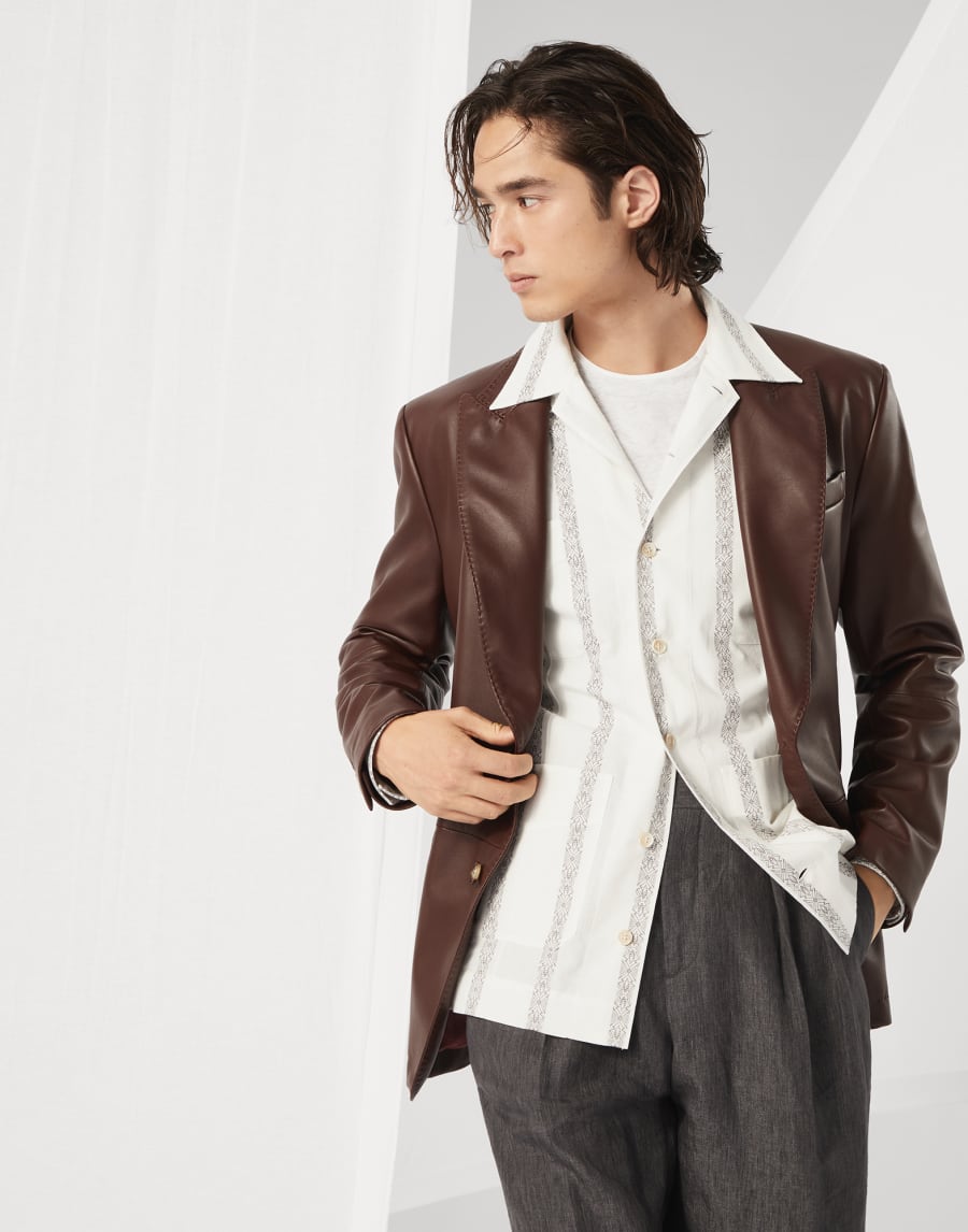 Пиджак из наппы Какао Мужчина - Brunello Cucinelli