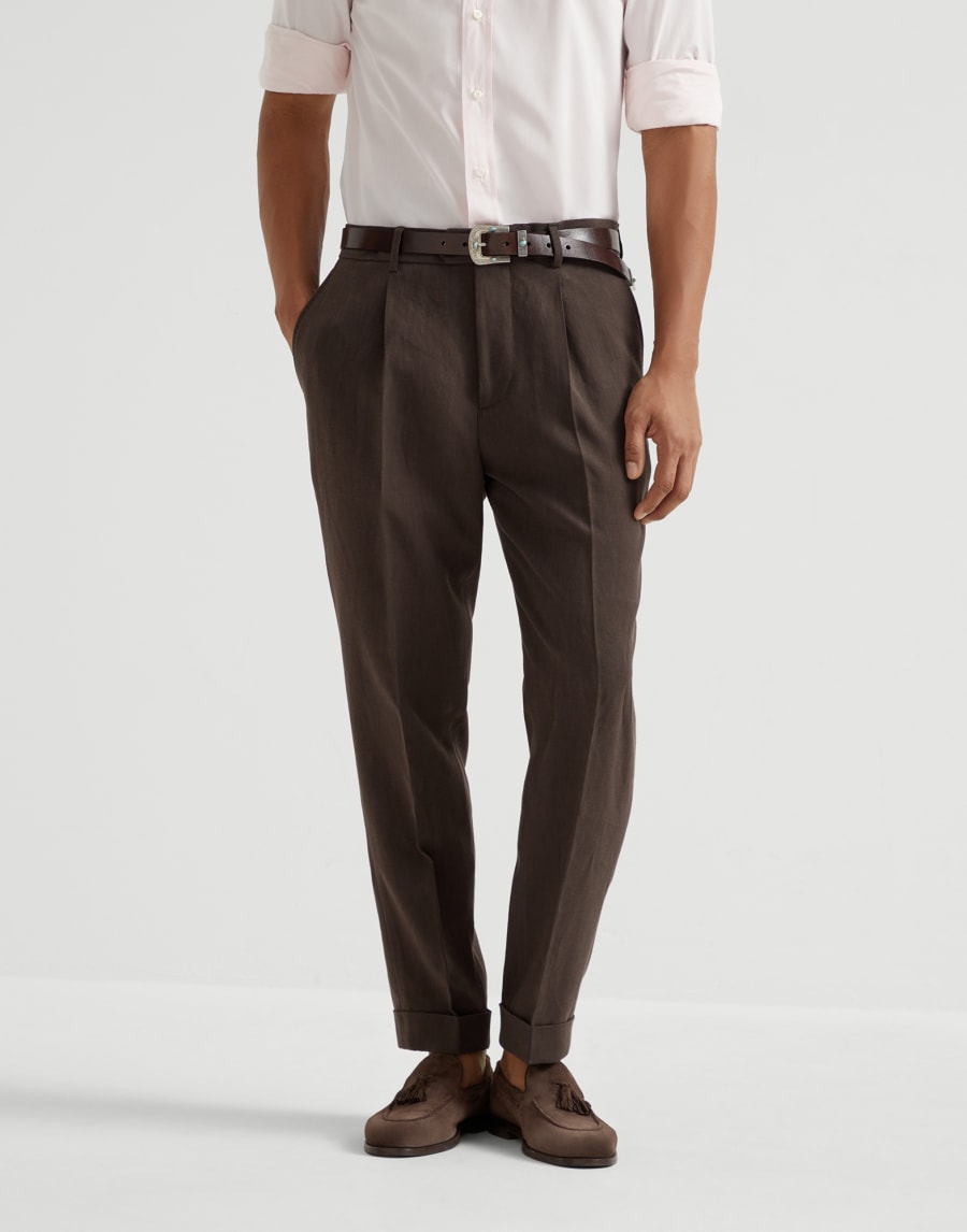 Linen trousers Brown Man - Brunello Cucinelli
