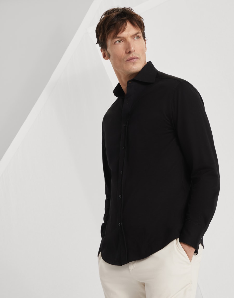 Basic fit shirt Black Man - Brunello Cucinelli