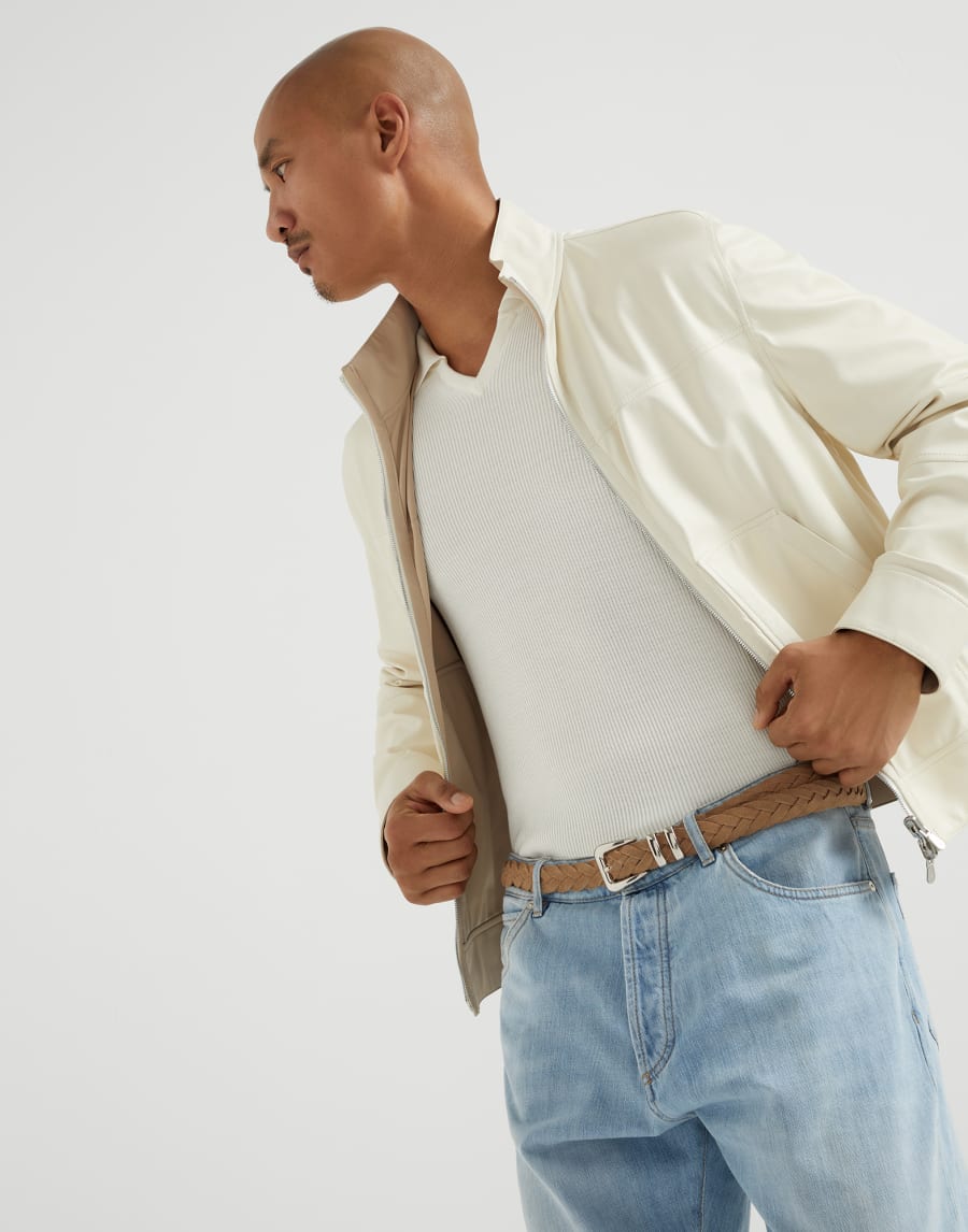 Reversible bomber jacket Panama Man - Brunello Cucinelli