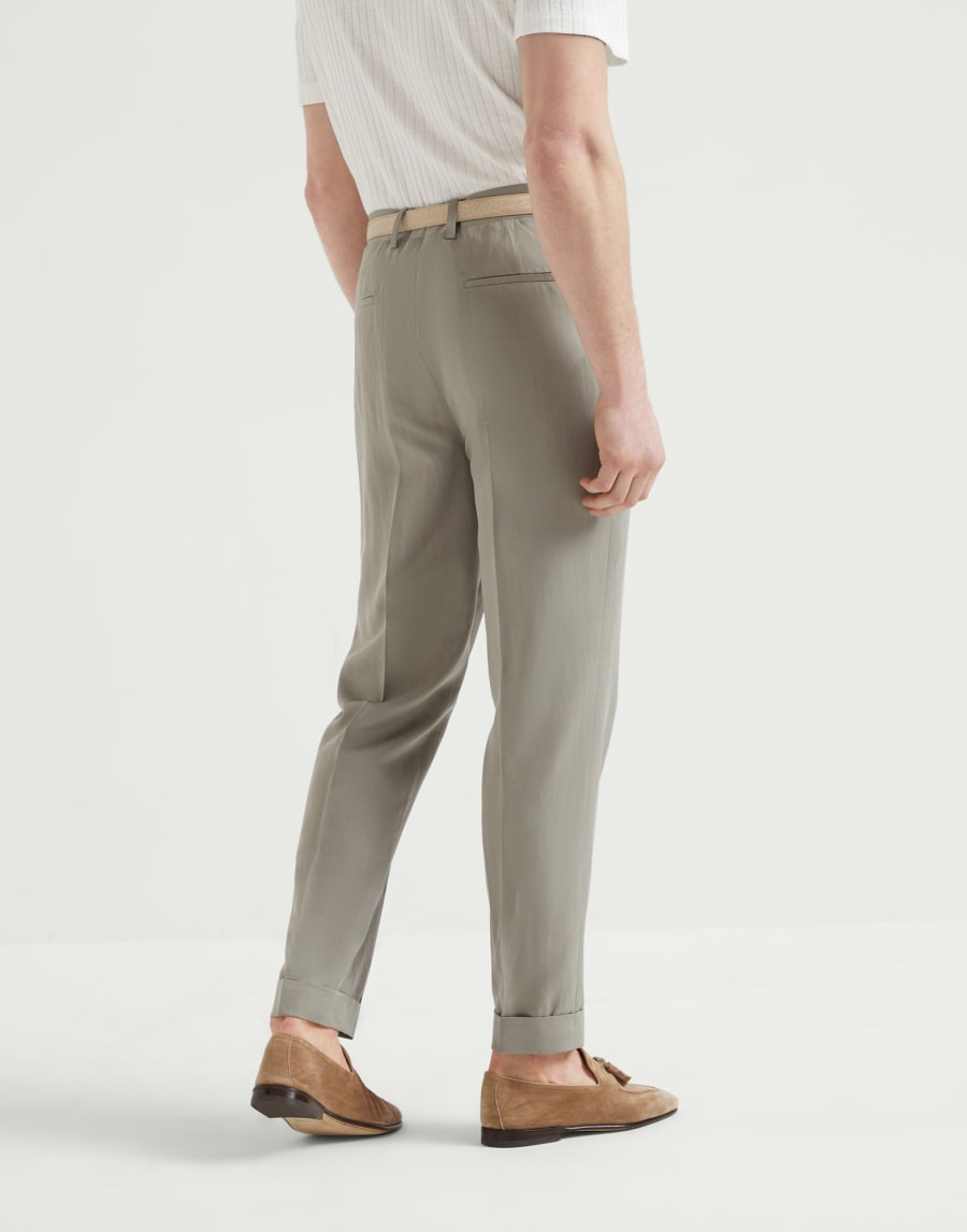Pantalon leisure fit à pinces Vert Kaki Homme - Brunello Cucinelli