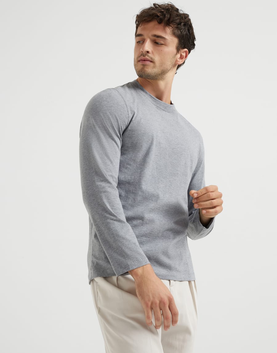 Long sleeve T-shirt Medium Grey Man - Brunello Cucinelli