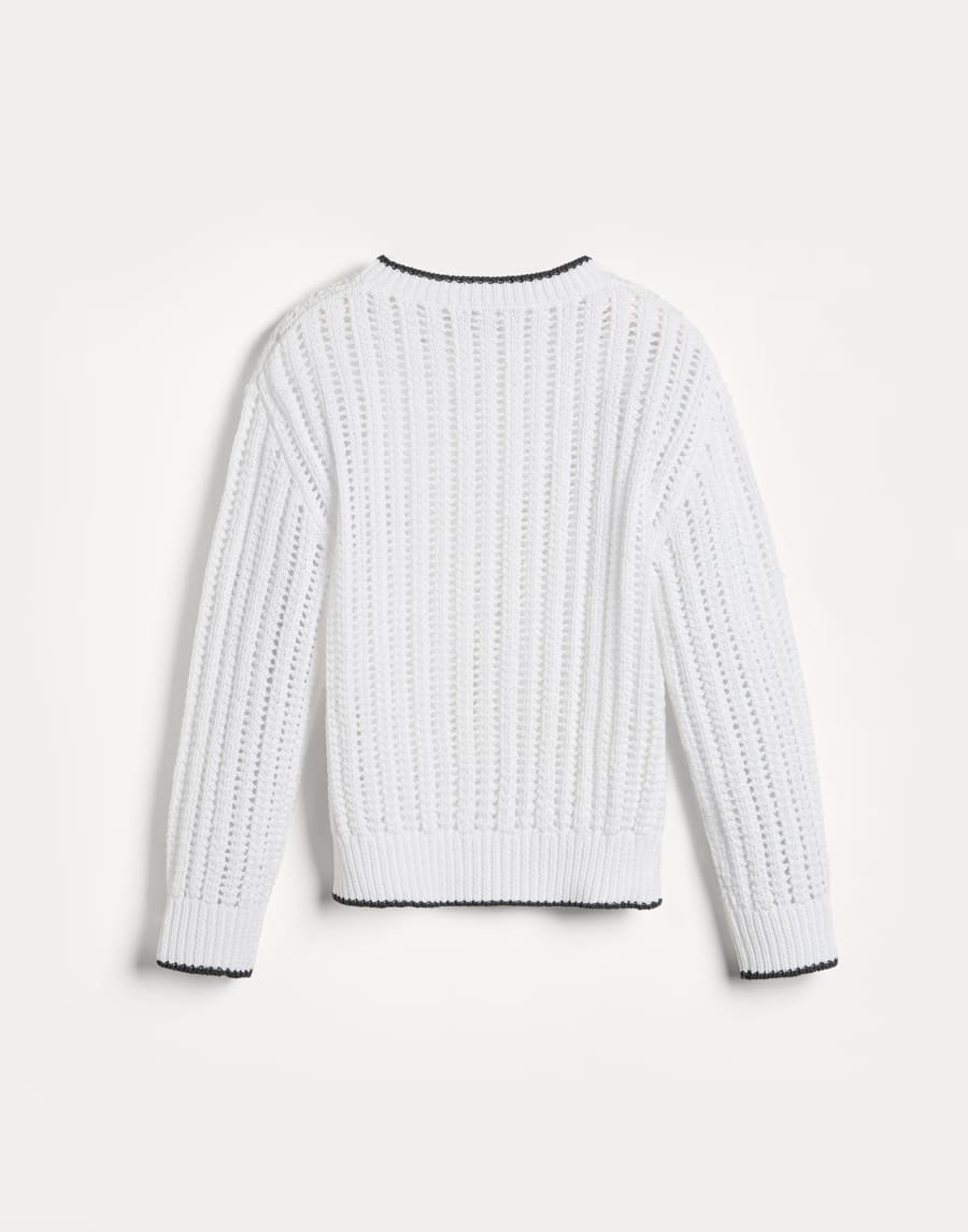 Джемпер в ажурную резинку Свинцовый Девочки - Brunello Cucinelli