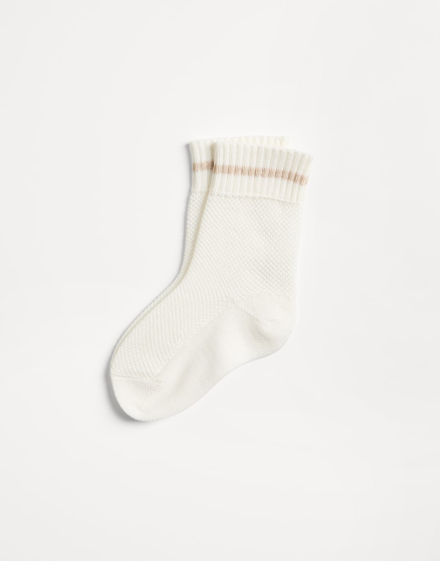 Bernie Baby Waffle stitch socks Panama Baby - Brunello Cucinelli