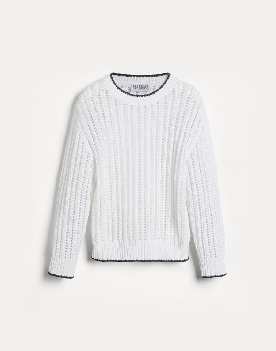 罗纹镂空针织衫 炮铜灰色 女童 - Brunello Cucinelli