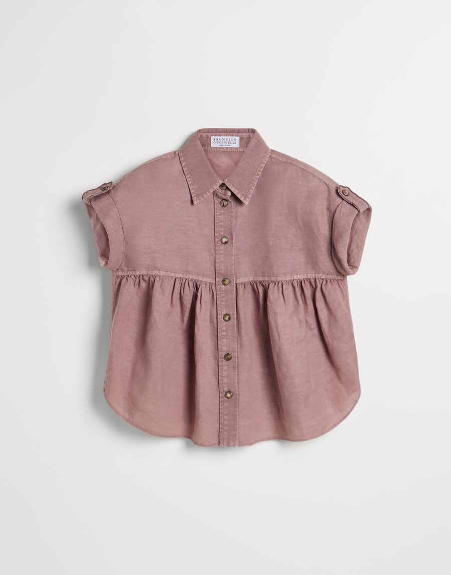 细牛津布料衬衫 粉红色 女童 - Brunello Cucinelli