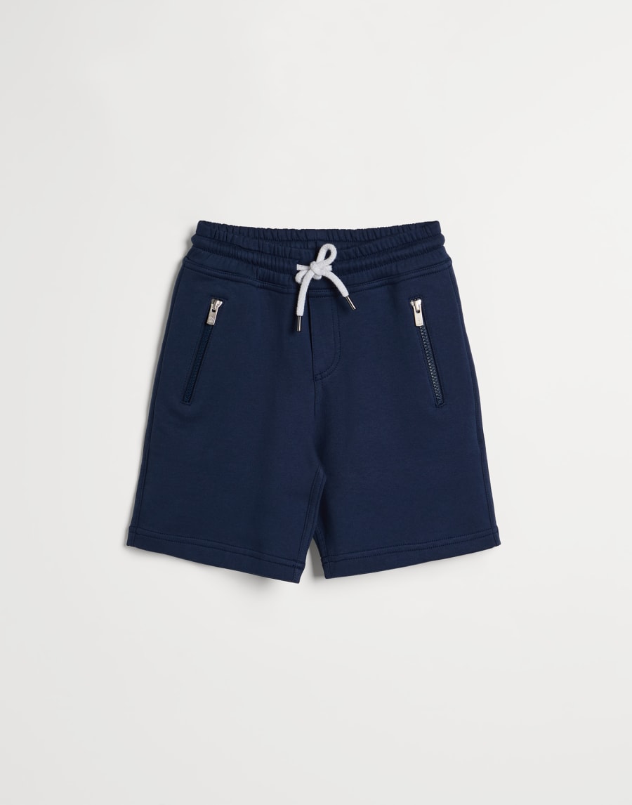 French terry Bermuda shorts Blue Boys - Brunello Cucinelli