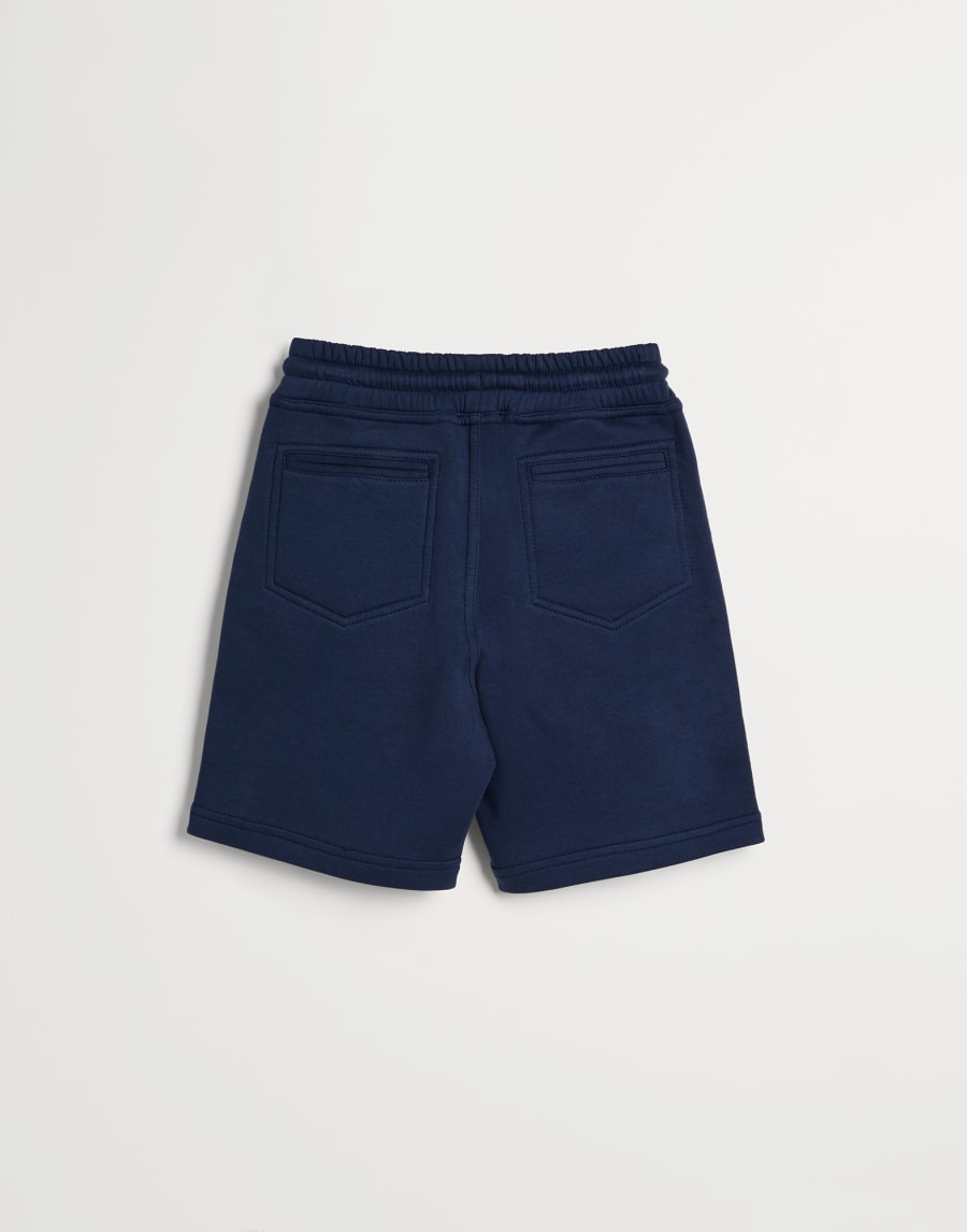 French terry Bermuda shorts Blue Boys - Brunello Cucinelli