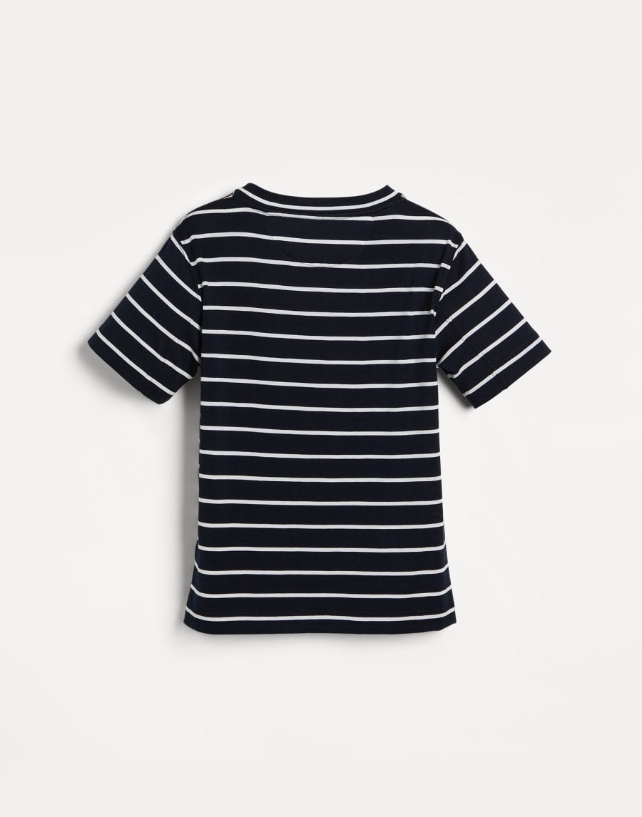 Striped jersey T-shirt Navy Blue Boys - Brunello Cucinelli