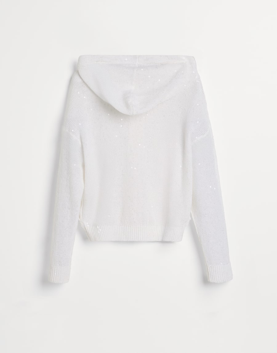 Кардиган из льна и шелка Белый Девочки - Brunello Cucinelli