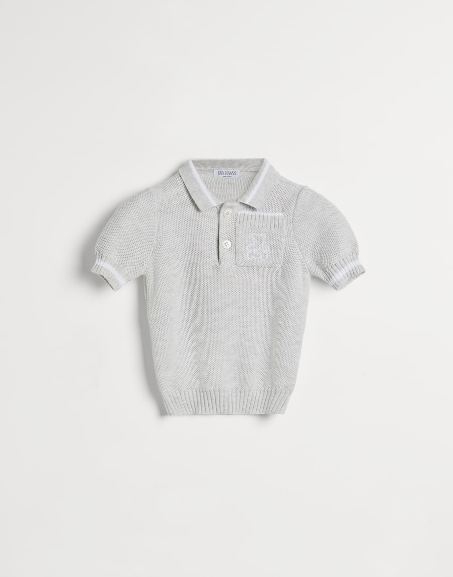 Bernie Baby knit polo Fog Baby - Brunello Cucinelli