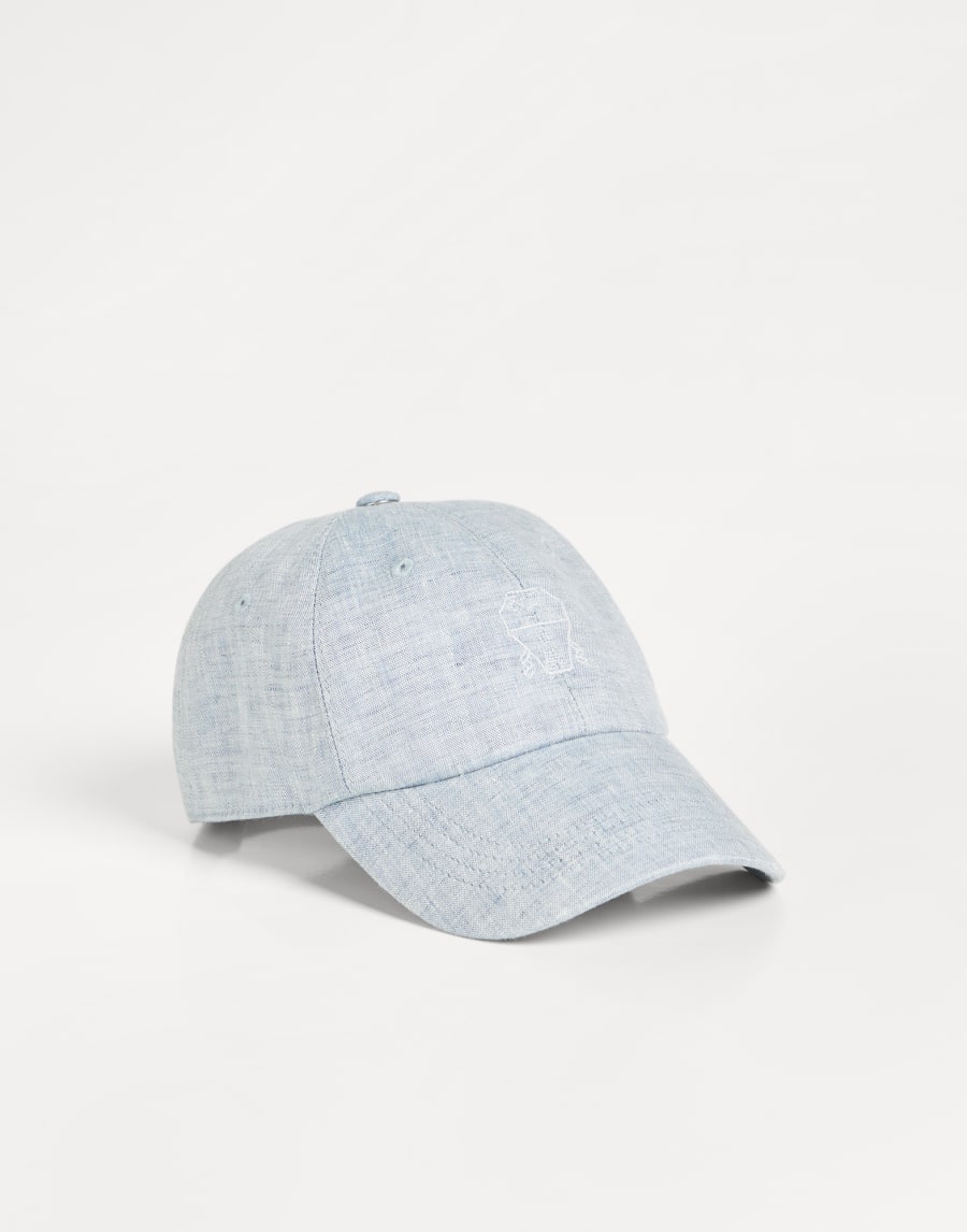 Délavé linen Baseball cap Sky Blue Boys - Brunello Cucinelli