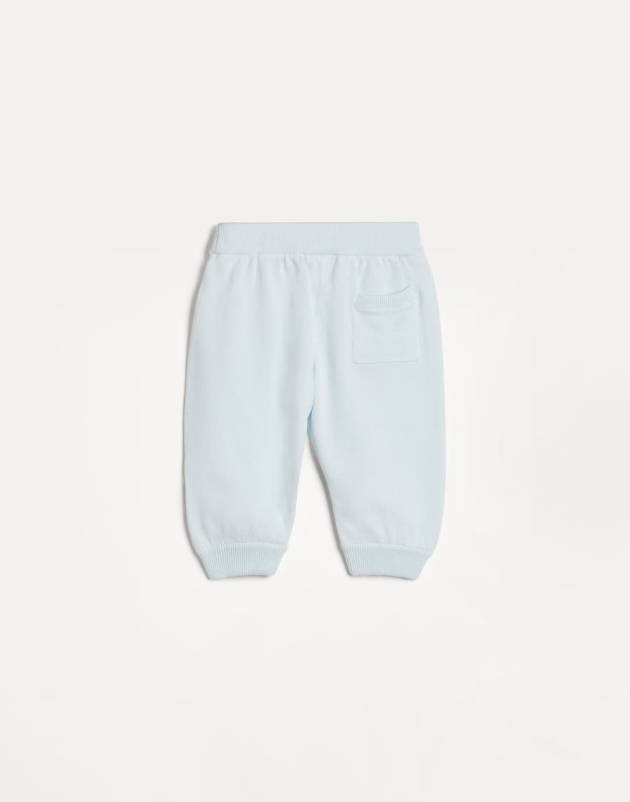 Pantalón Baby Bernie de punto Jacquard Celeste Bebé - Brunello Cucinelli