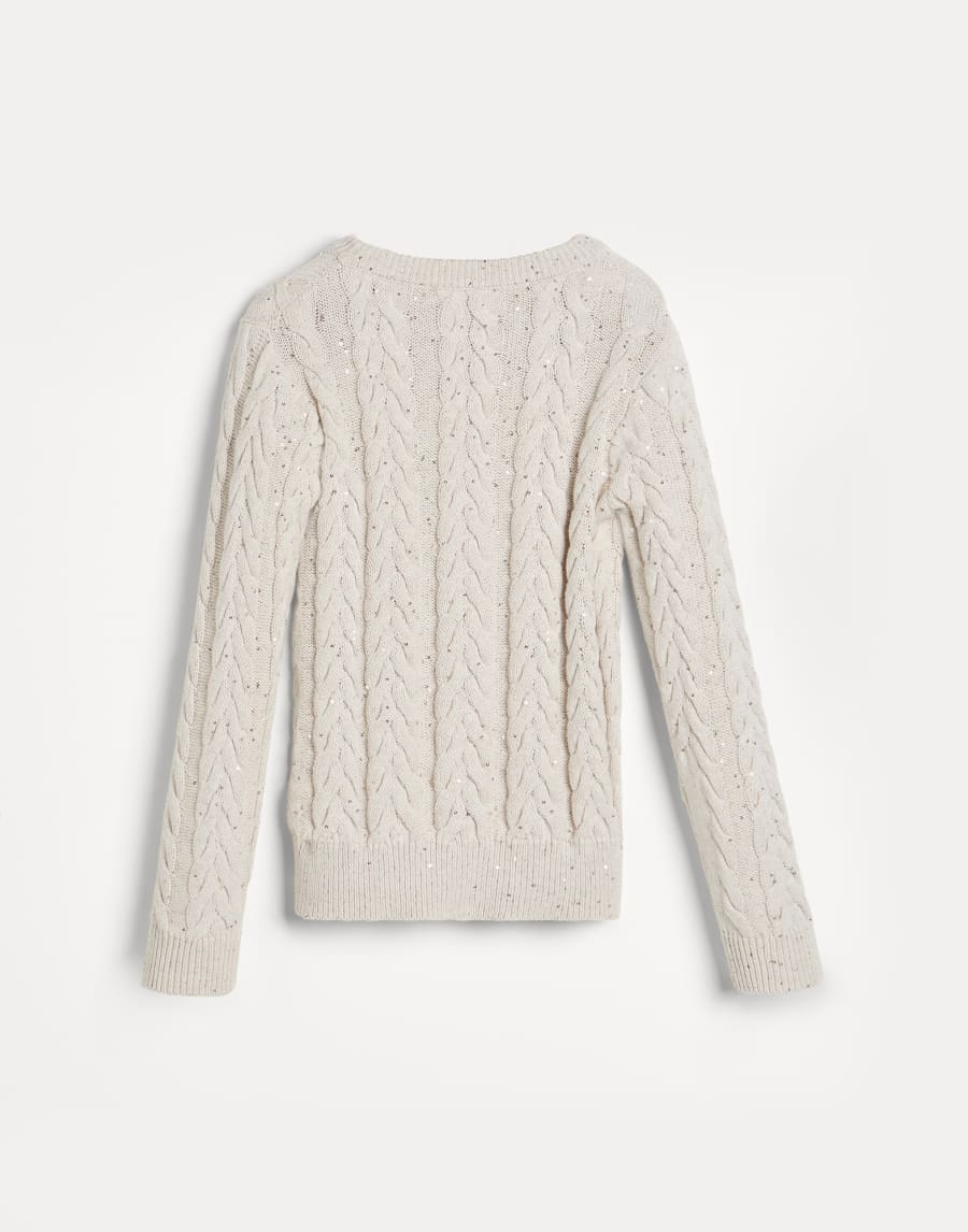 Джемпер Dazzling Double Cable Овсяный Девочки - Brunello Cucinelli