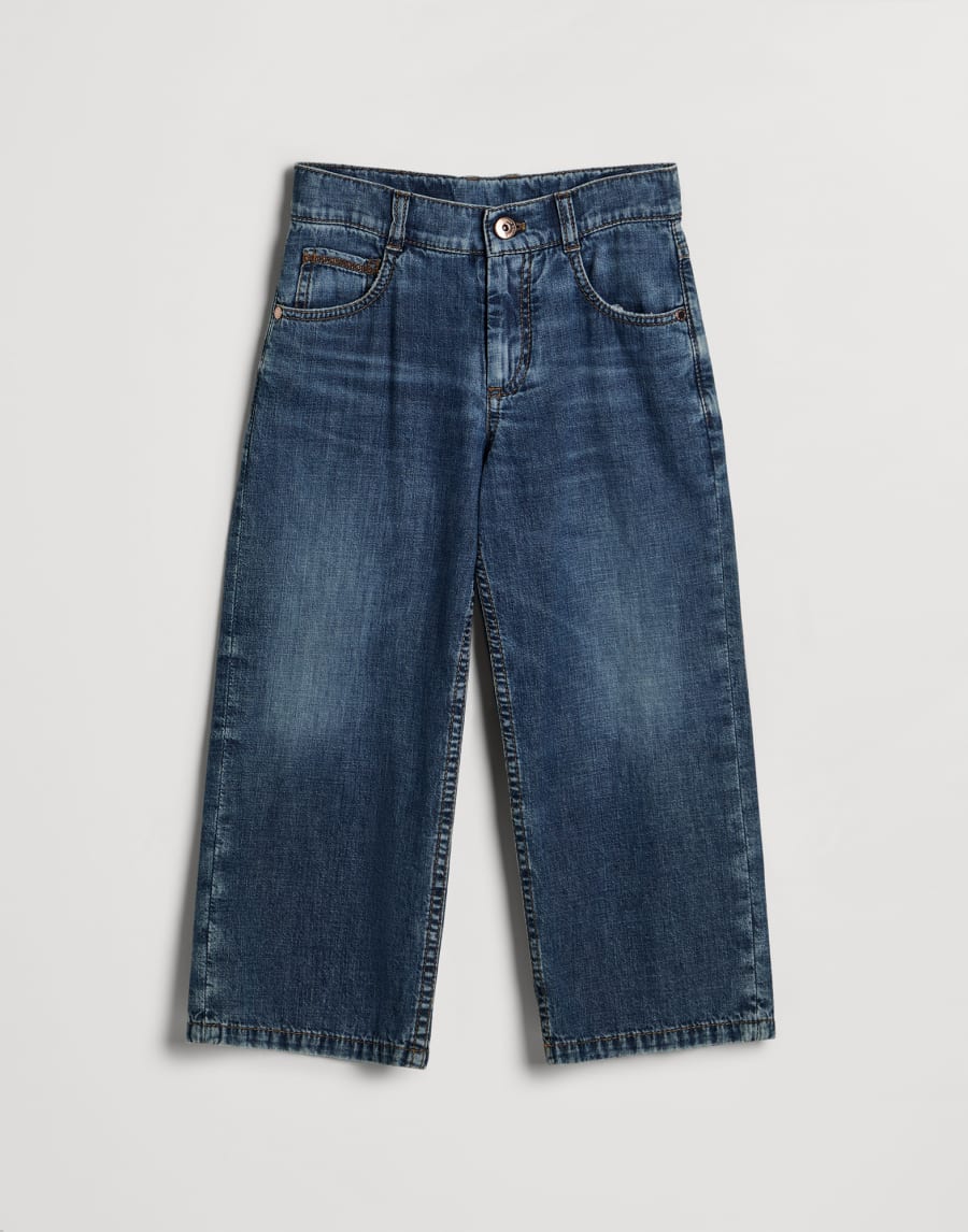 五口袋长裤 牛仔蓝 女童 - Brunello Cucinelli