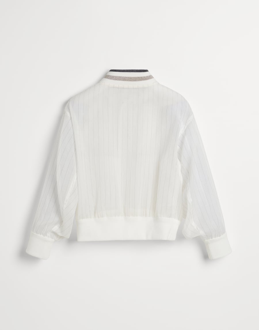 Organza chalk stripe bomber jacket White Girls - Brunello Cucinelli