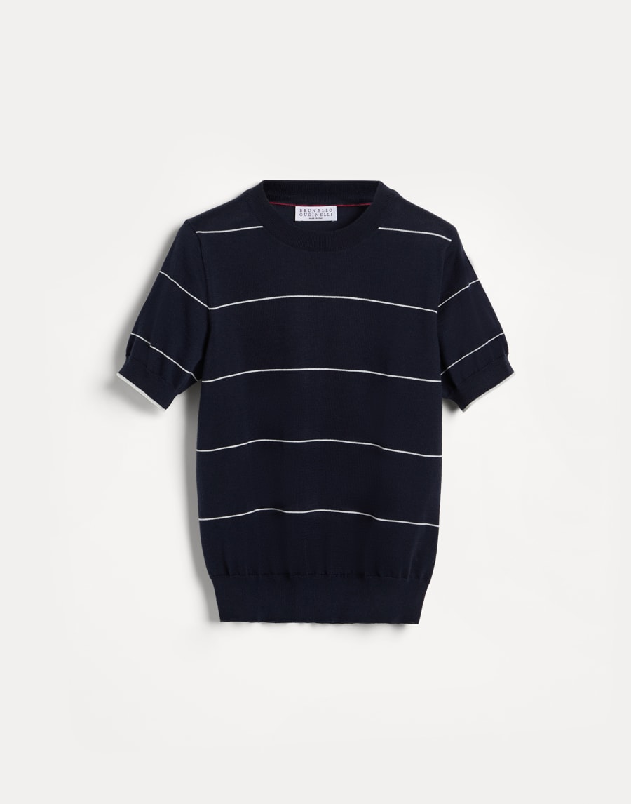 ニット Tシャツ ネイビーブルー ボーイズ - Brunello Cucinelli