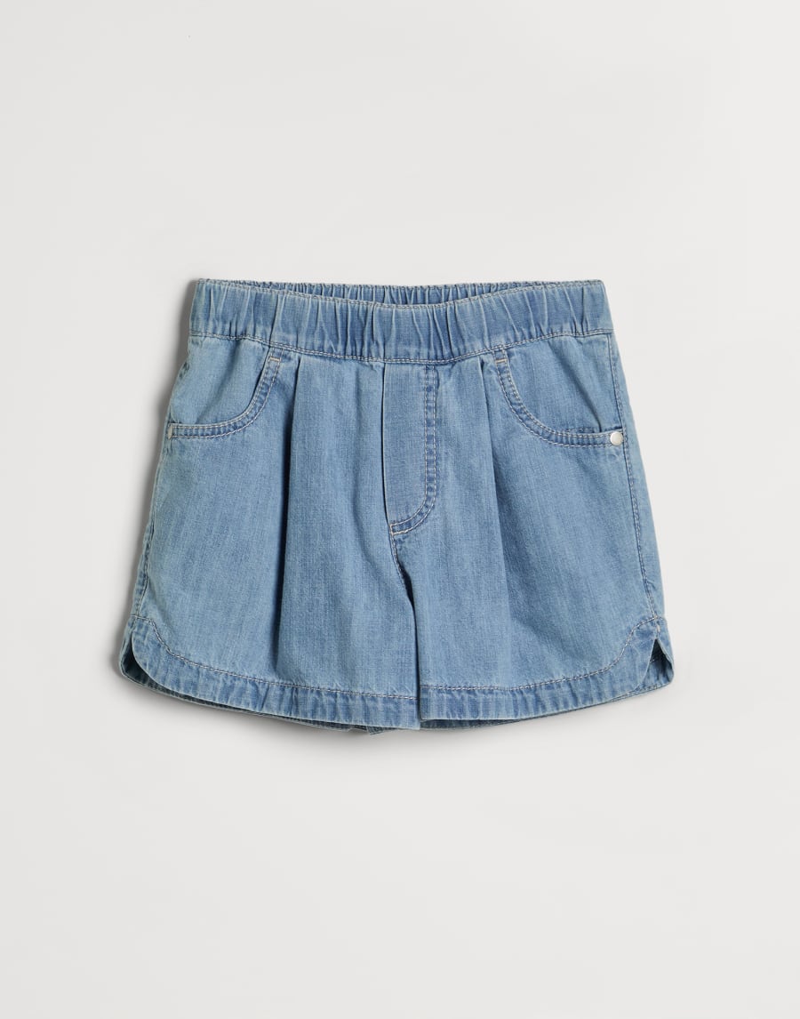 デニム トラックショートパンツ ライトデニム ガールズ - Brunello Cucinelli