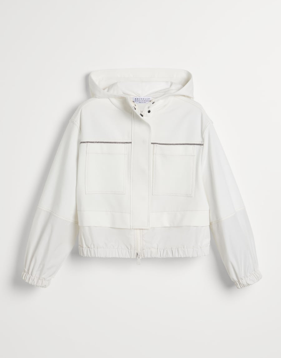 带风帽的外套 白色 女童 - Brunello Cucinelli