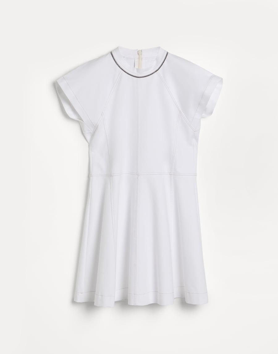 时尚弹棉毛布连衣裙 白色 女童 - Brunello Cucinelli